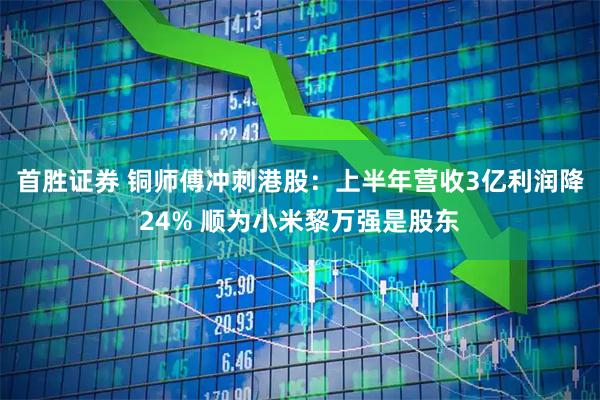 首胜证券 铜师傅冲刺港股:上半年营收3亿利润降24% 顺为小米黎万强是股东