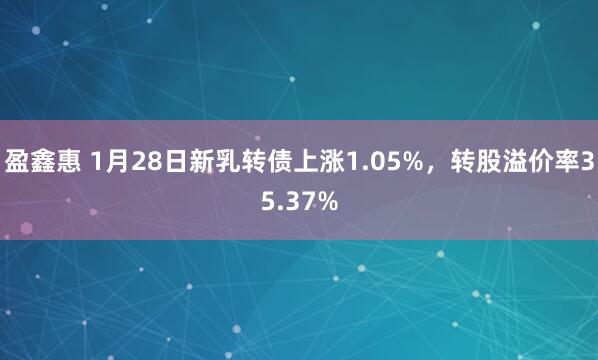 盈鑫惠 1月28日新乳转债上涨1.05%,转股溢价率35.37%